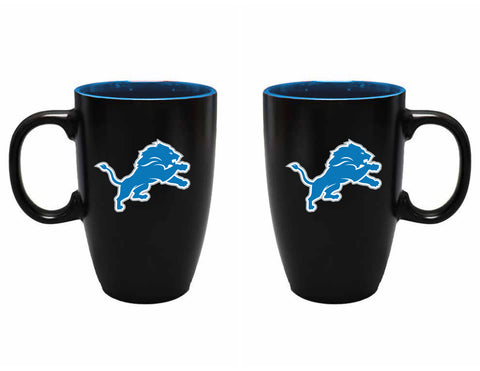 Detroit Lions 22oz Black Latte Mug with Inner Color