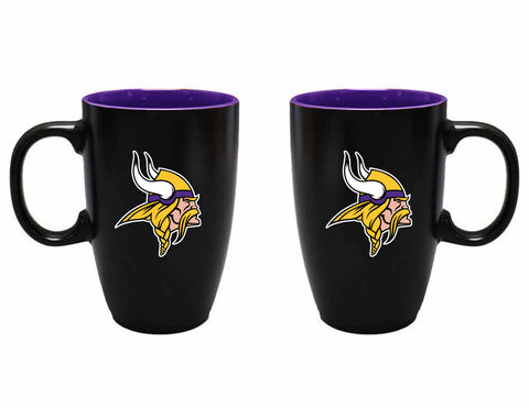 Minnesota Vikings 22oz Black Latte Mug with Inner Color