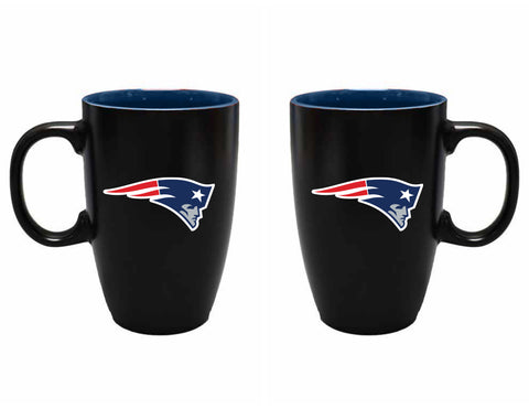 New England Patriots 22oz Black Latte Mug with Inner Color