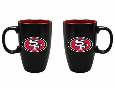 San Francisco 49ers 22oz Black Latte Mug with Inner Color