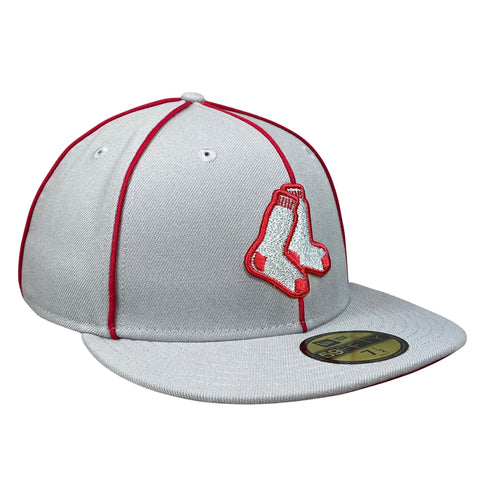59FIFTY Boston Red Sox Gray/Scarlet/Scarlet Piping