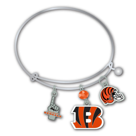 Cincinnati Bengals 3 Charm Bracelet