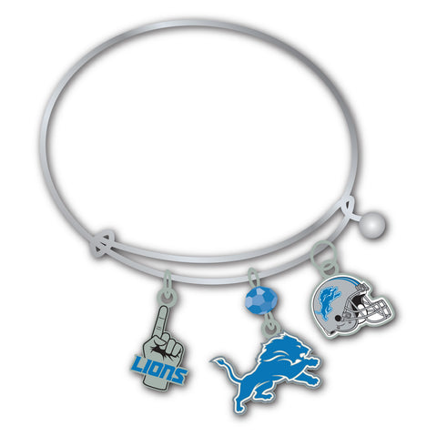Detroit Lions 3 Charm Bracelet