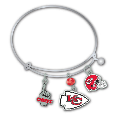 Kansas City Chiefs 3 Charm Bracelet