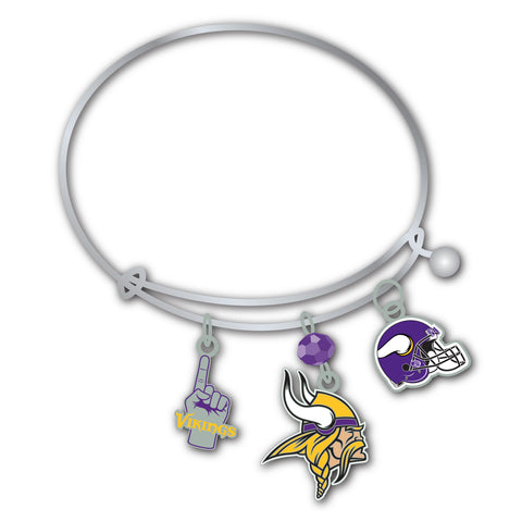Minnesota Vikings 3 Charm Bracelet