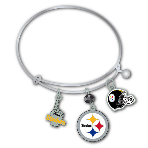 Pittsburgh Steelers 3 Charm Bracelet