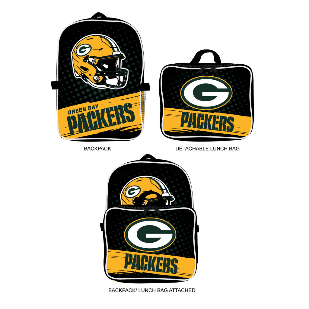 Green Bay Packers Youth Backpack Lunch Bag Combo
