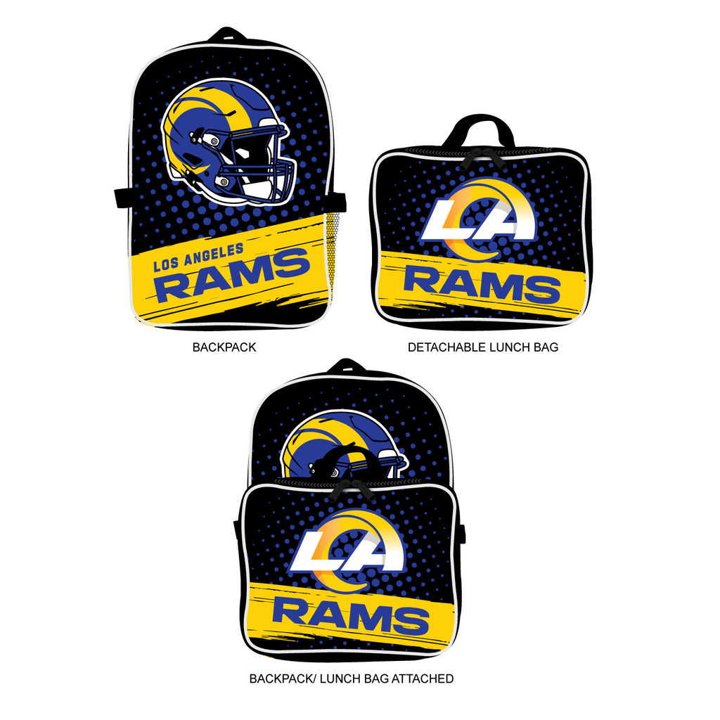 Los Angeles Rams Youth Backpack Lunch Bag Combo