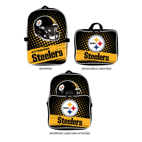 Pittsburgh Steelers Youth Backpack Lunch Bag Combo