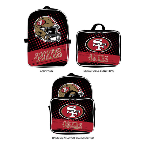 San Francisco 49ers Youth Backpack Lunch Bag Combo