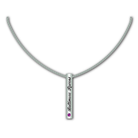 Baltimore Ravens Silver Bar Necklace