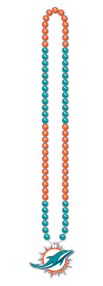 Miami Dolphins Fan Beads Necklace