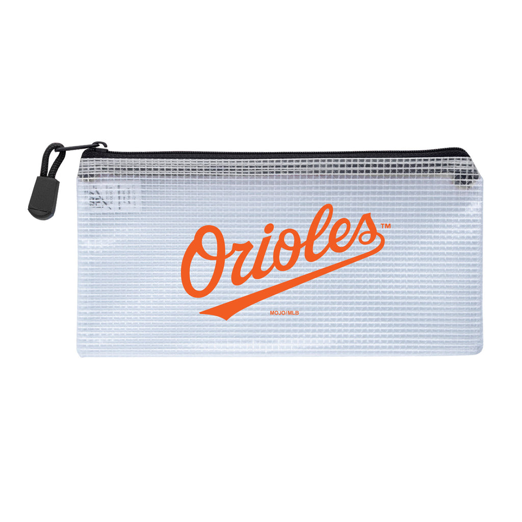 Baltimore Orioles Zippered Clear Pencil Bag