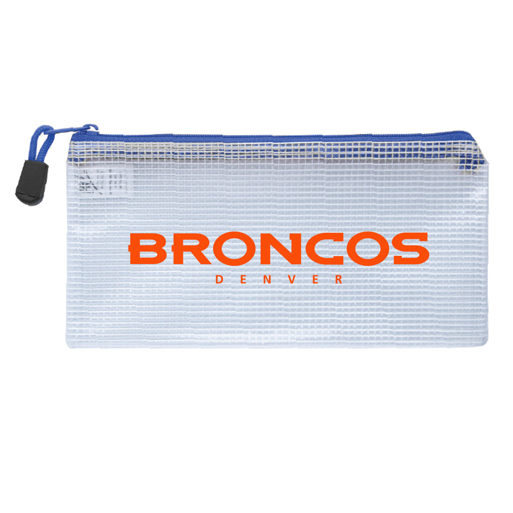 Denver Broncos Zippered Clear Pencil Bag