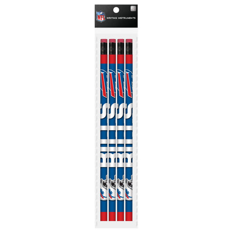 Bufallo Bills 4 Pack Wood Pencils