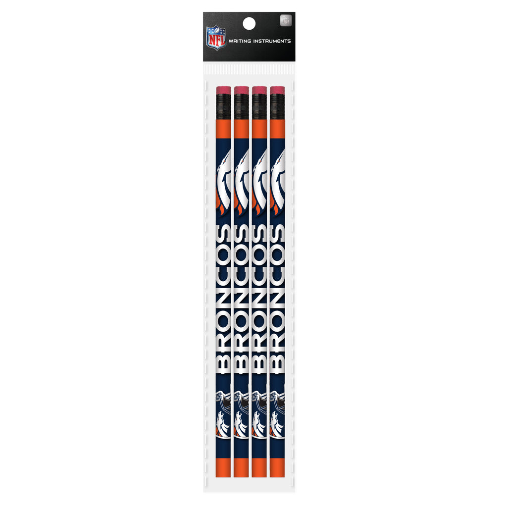 Denver Broncos 4 Pack Wood Pencils