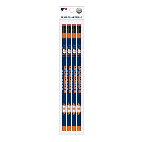 Houston Astros  4 Pack Wood Pencils