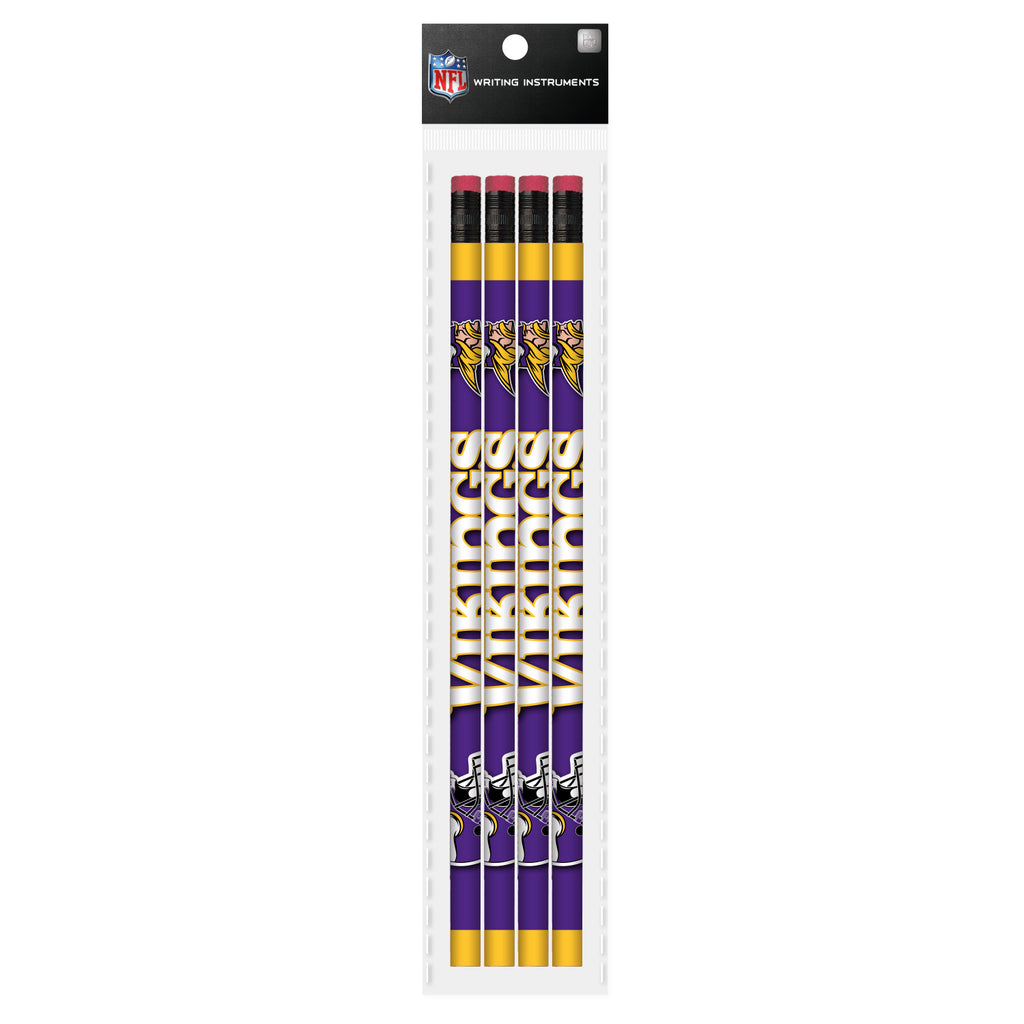 Minnesota Vikings 4 Pack Wood Pencils