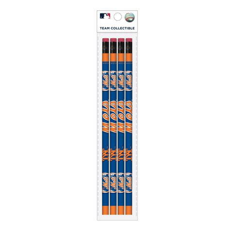 New York Mets  4 Pack Wood Pencils