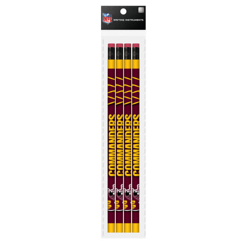Washington Commanders 4 Pack Wood Pencils