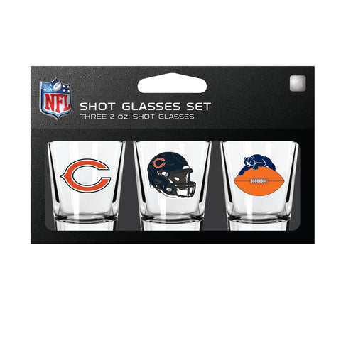 Chicago Bears 3pc Shot Glass Set
