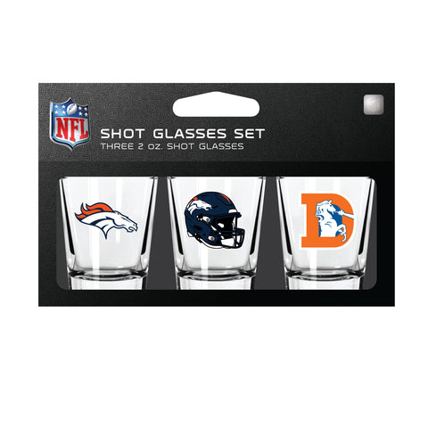 Denver Broncos 3pc Shot Glass Set