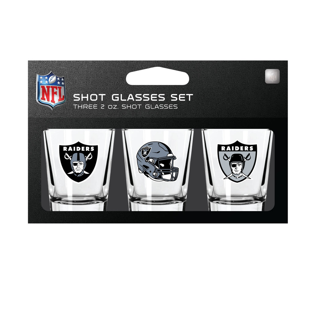 Las Vegas Raiders 3pc Shot Glass Set