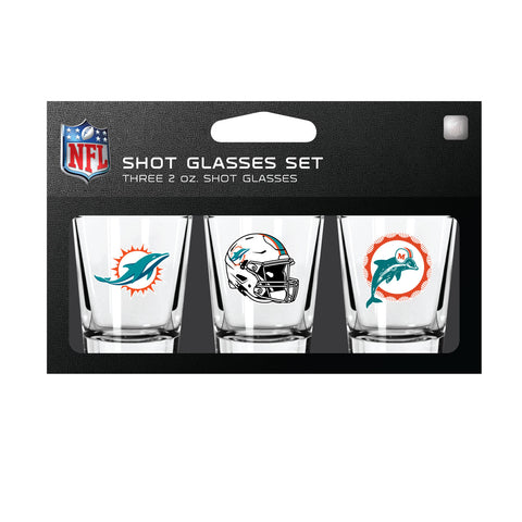 Miami Dolphins 3pc Shot Glass Set