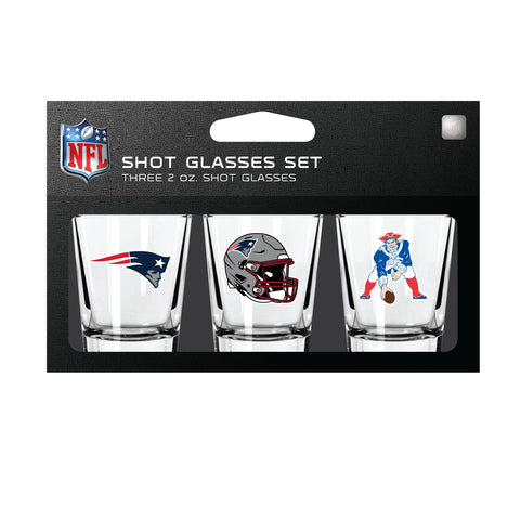New England Patriots 3pc Shot Glass Set