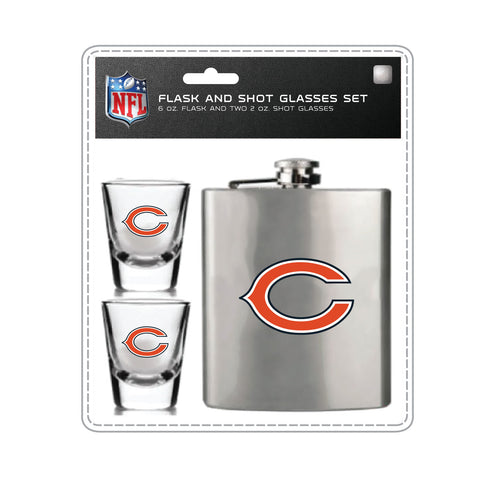 Chicago Bears Flask & Shot Gift Set