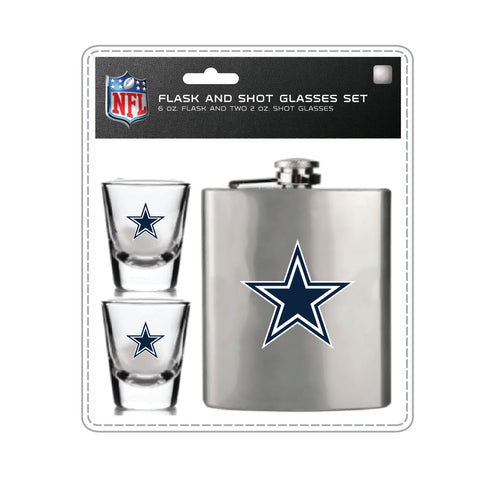 Dallas Cowboys Flask & Shot Gift Set