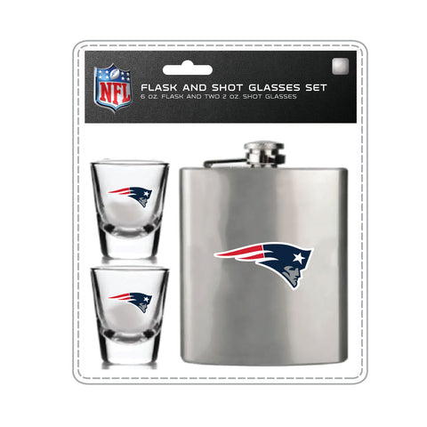 New England Patriots Flask & Shot Gift Set