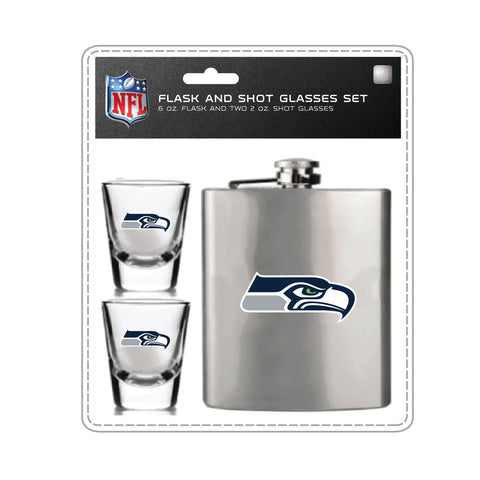 Seattle Seahawks Flask & Shot Gift Set