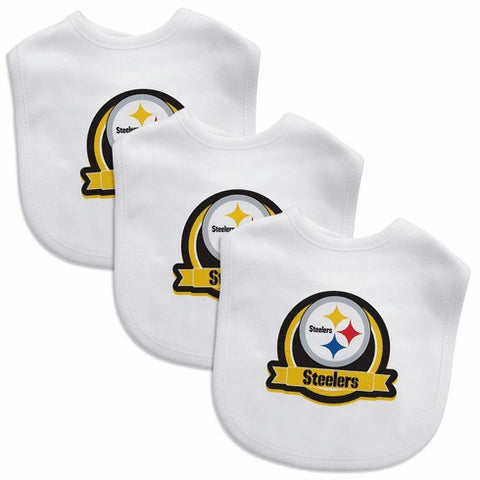 Pittsburgh Steelers 3 Pack Baby Bibs