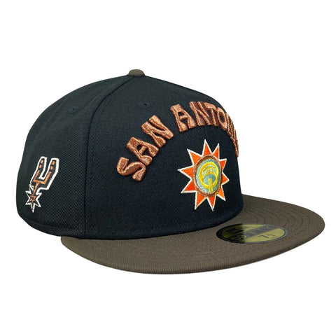 59FIFTY San Antonio Spurs Black/Walnut/Gray Primary Logo Patch