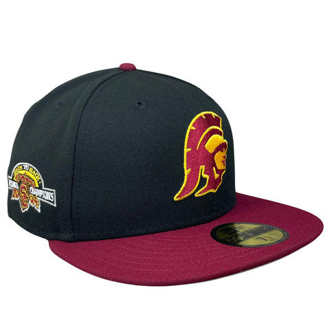 59FIFTY USC Trojans Black/Cardinal/Gray 2004 Back to Back National Champions Patch