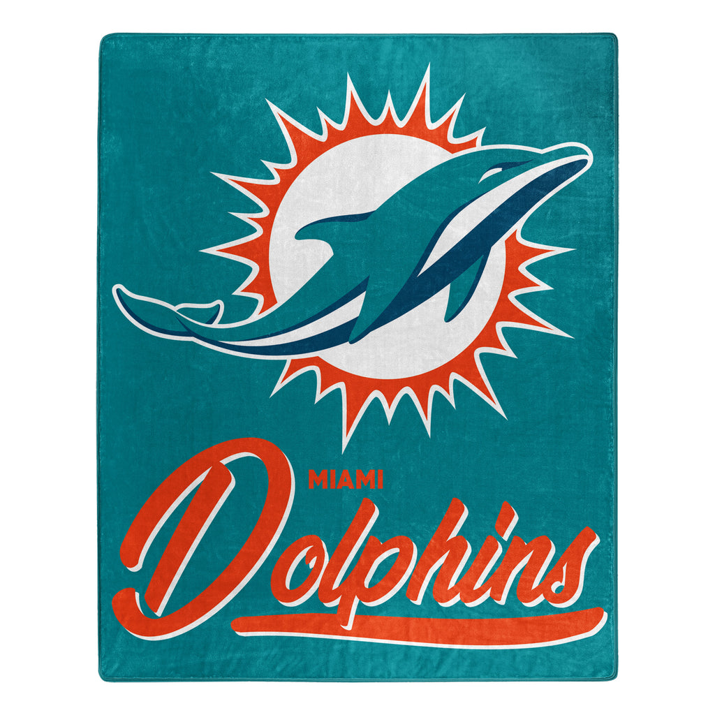 Miami Dolphins 50" x 60" Signature Royal Plush Throw Blanket