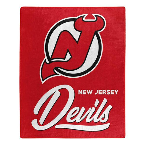 New Jersey Devils 50" x 60" Signature Royal Plush Throw Blanket