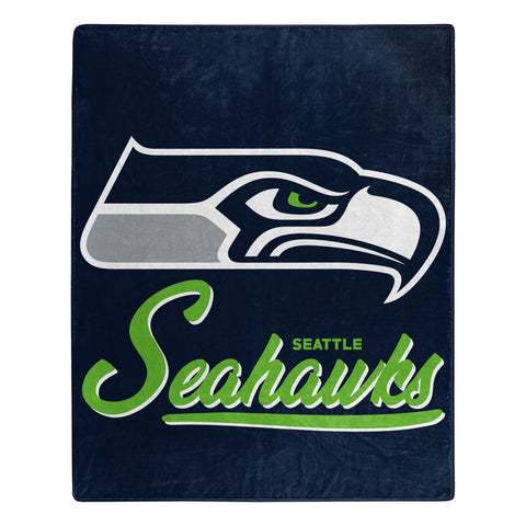 Seattle Seahawks 50" x 60" Signature Royal Plush Throw Blanket