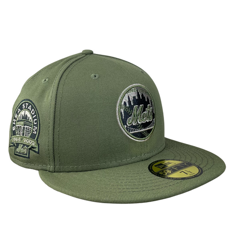 New York Mets Olive with Camo UV Shea Stadium Sidepatch 5950 Fitted Hat