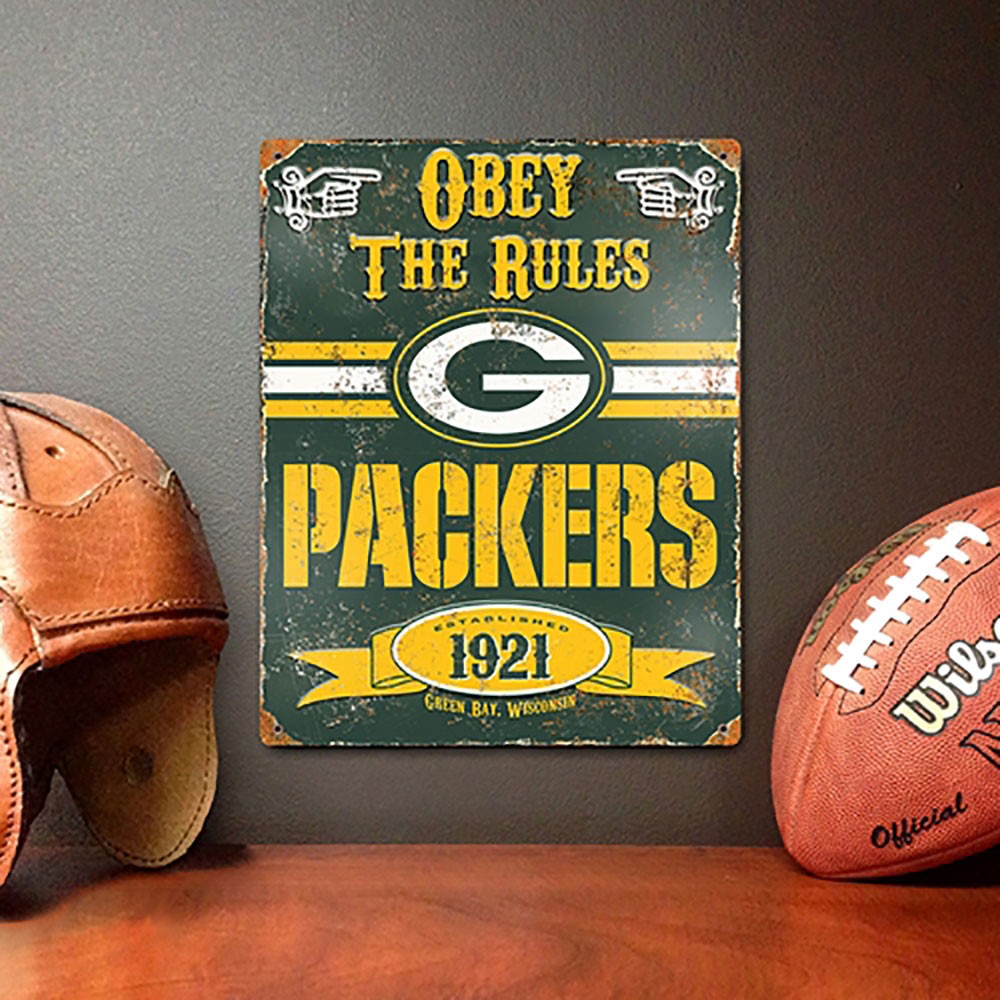 Green Bay Packers Embossed Metal Sign
