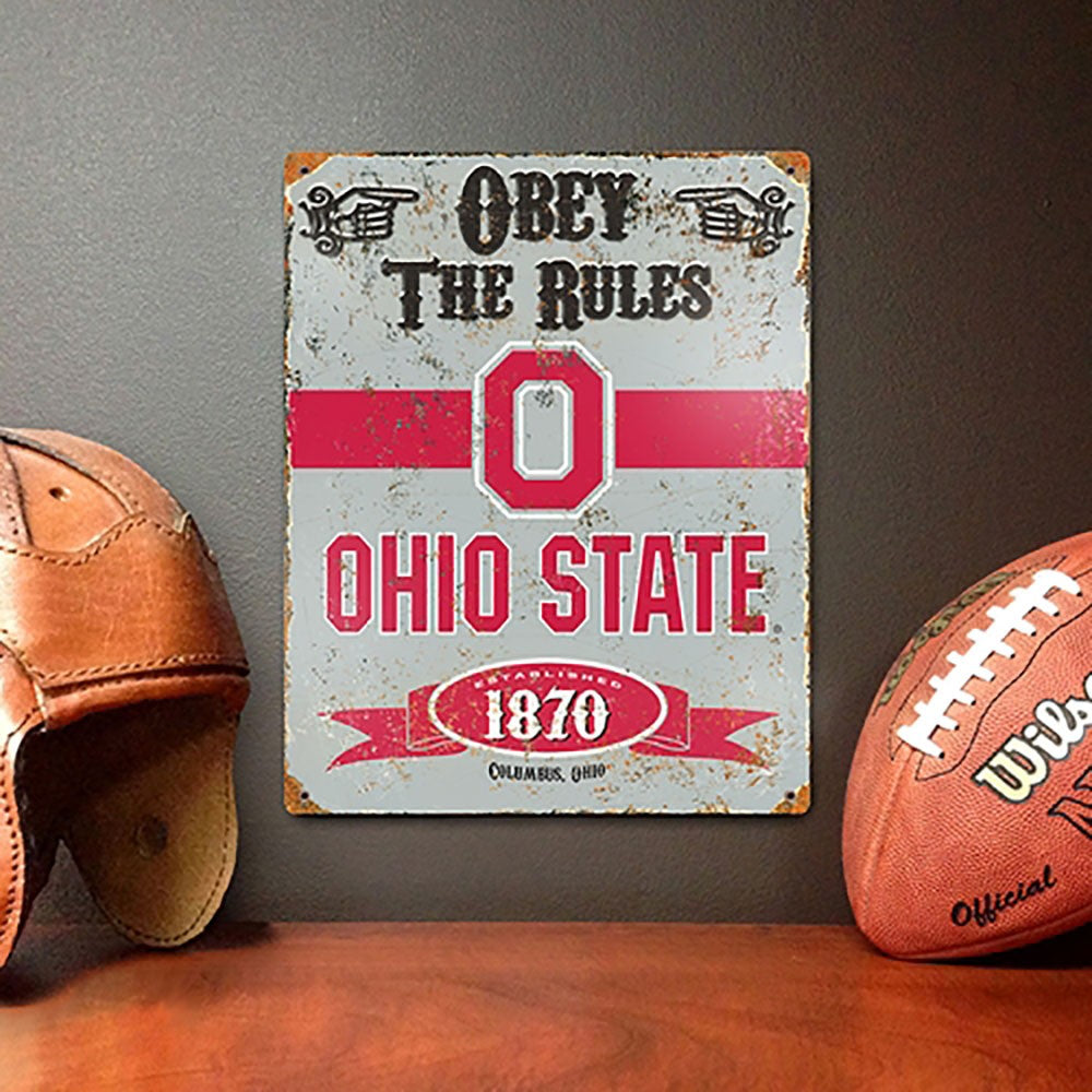 Ohio State Buckeyes Embossed Metal Sign