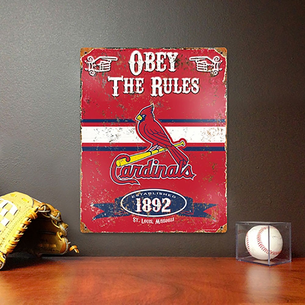 St Louis Cardinals Embossed Metal Sign