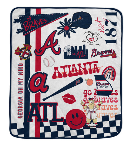 Atlanta Braves 60" x 70" Native Fan Royal Plush Blanket