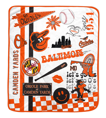 Baltimore Orioles 60" x 70" Native Fan Royal Plush Blanket