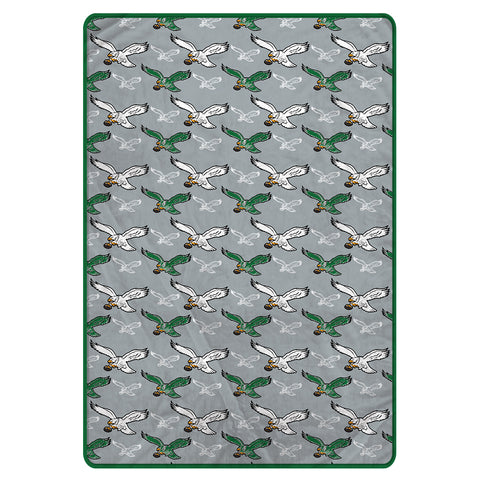 Philadelphia Eagles Retro 60" x 80" Logo Roll Oversized Ultra Soft Throw Blanket - Hanger