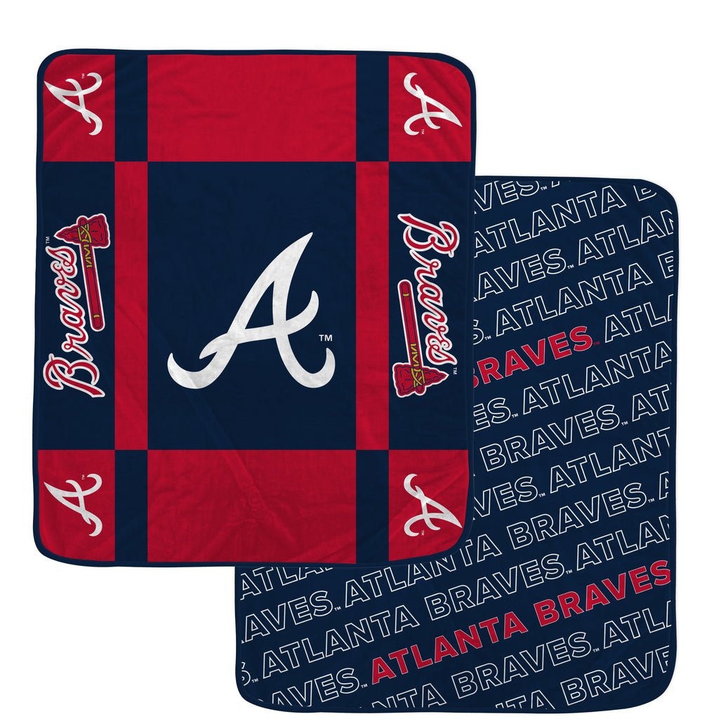 Atlanta Braves 60" x 70" Reverse Block Ultra Lux Throw Blanket