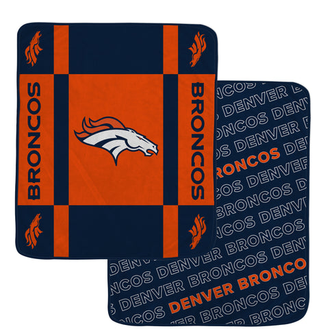 Denver Broncos 60" x 70" Reverse Block Ultra Lux Throw Blanket