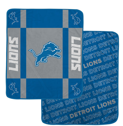 Detroit Lions 60" x 70" Reverse Block Ultra Lux Throw Blanket