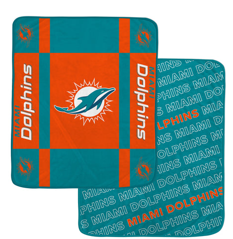 Miami Dolphins 60" x 70" Reverse Block Ultra Lux Throw Blanket